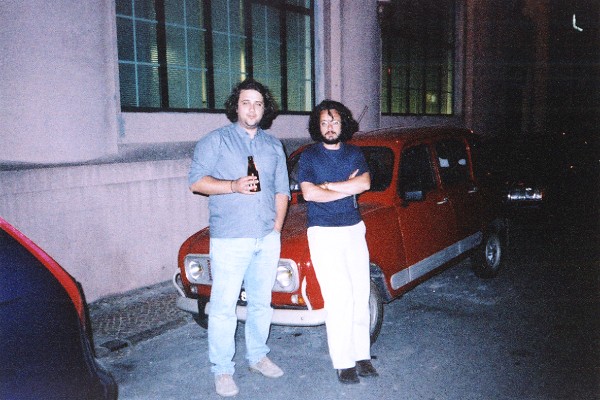 João (right) stood with Fernando and his red Renault 4