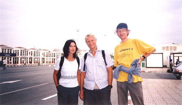 Susanne, Eric and myself standing at the port of Tangiers