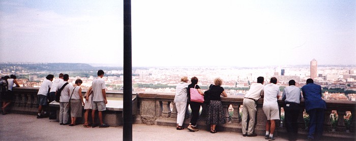 Another view of Lyon from the top of the hill, featuring the 'Crayon' building of Crédit Lyonnais to the right