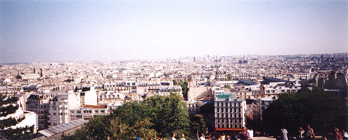 view of Paris from the steps outside the Sacré-Coeur